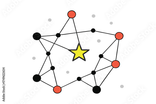 Interconnected Humanity Neural Network Vector Illustration