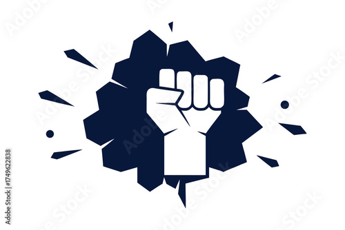 Braille Barrier Breaking Fist Vector Illustration