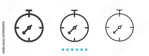 Stopwatch Icon. Thin line icon vector