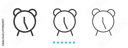 Alarm O'clock Icon. Thin line icon vector