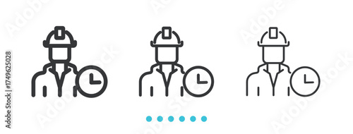 employer time Icon. Thin line icon vector