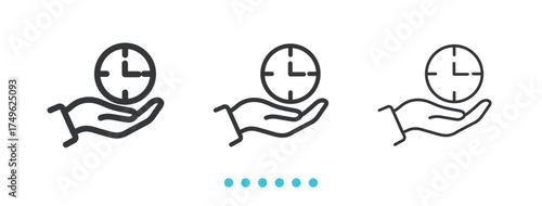 O'clock time Icon. Thin line icon vector