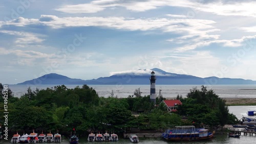 Hoi An harbor from left to right overlooking Cham island 