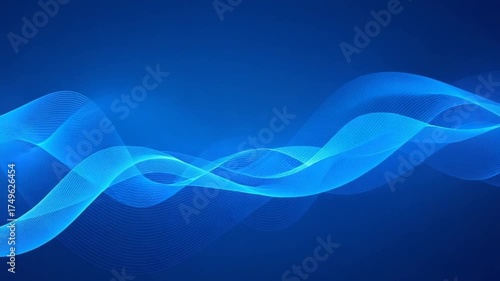 Abstract Blue Wave Background for Technology and Science Presentations.