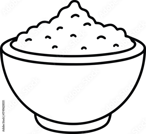 bath salt bowl outline for spa vector.