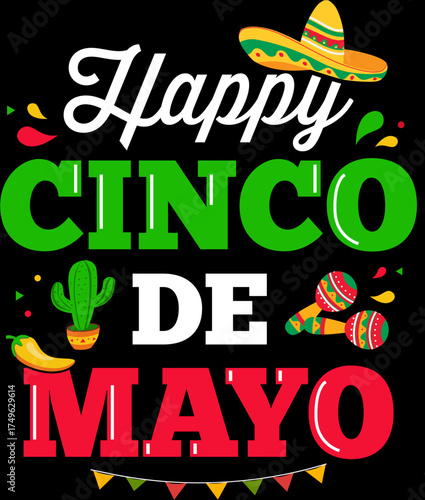 Cinco de May funny vector graphic