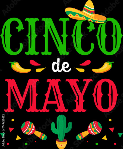 Cinco de May funny vector graphic