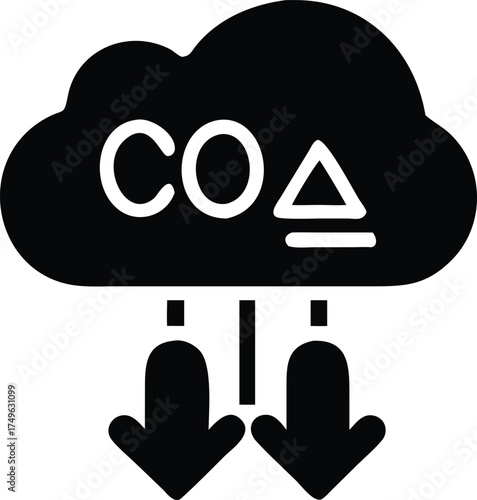Reducing carbon dioxide emissions icon