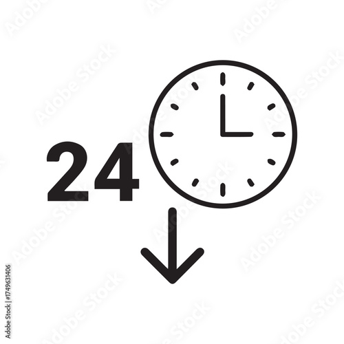 Watch line icon isolated on white background