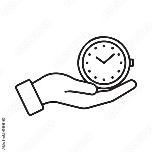 Modern watch line icon isolated on white background