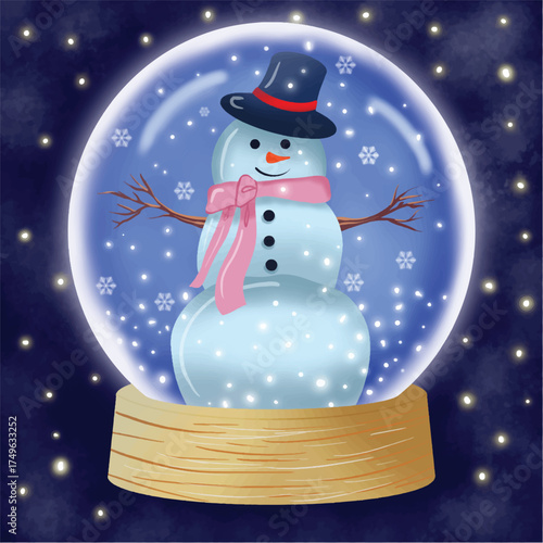 Snowman in Festive Snow Globe