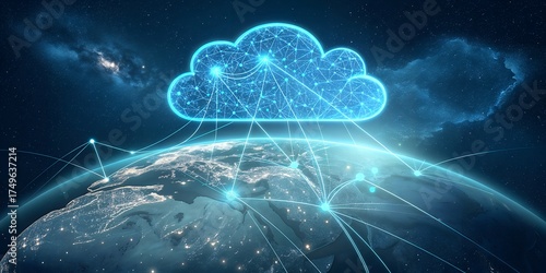 Digital cloud computing network connecting the earth in space