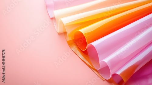 Abstract Background with Colorful Translucent Plastic Sheets, Modern Design Element