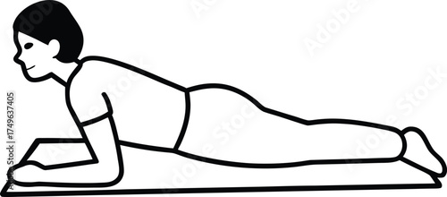 person lying on yoga mat outline.
