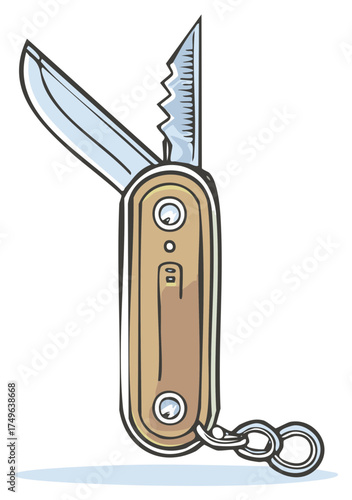 Utility Knife Tool with Blade and Saw, Pocket Multi Tool Gear, Outdoor Adventure