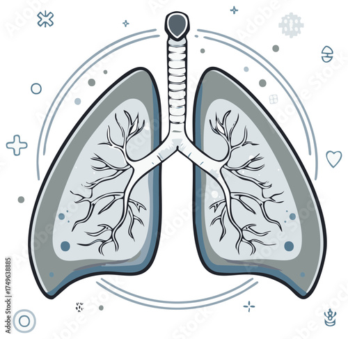 Anatomical Lungs Artwork Human Organ System Respiratory Design Medicine Biology Healthcare