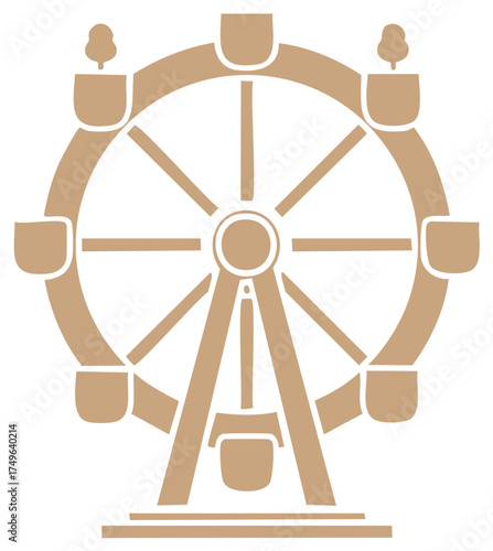 Ferris Wheel Silhouette for Festive Events and Amusement Park Design