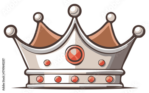 Cartoon Crown with Jewels - Royalty Symbol Illustration