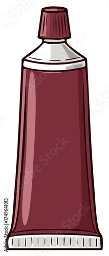 Single Maroon Medicine Tube with Silver Cap and White Seal