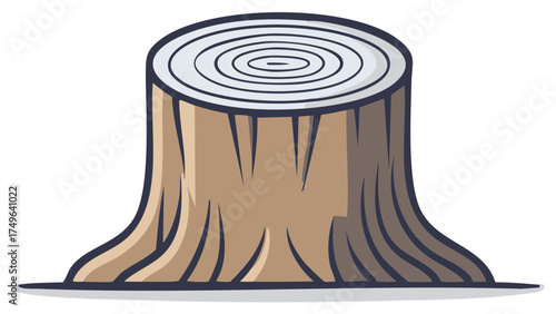 Cartoon illustration of a tree stump with annual rings