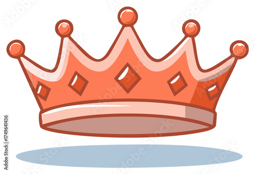 Stylized coral crown with rounded points and diamond accents symbolizing royalty