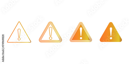 Warning Alert Sign Icons Set Attention Caution Risk Hazard Danger Notification Symbol Design