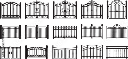 Ornate and simple metal gates and fences wrought iron black