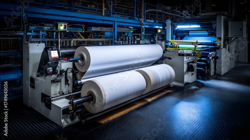 Industrial Slitting Machine with Master Rolls on Converting Line