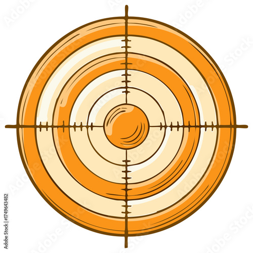 Target with Crosshairs Illustration, Aiming for Accuracy and Precision in Business and Sport