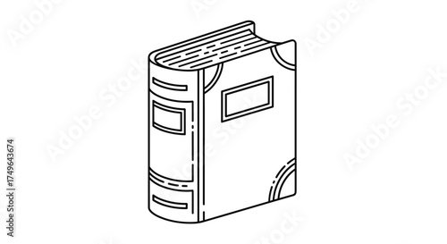 An old hardback book with a closed cover and visible binding.