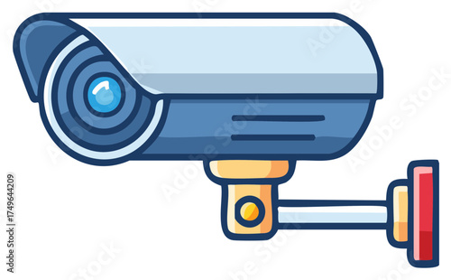 Security Camera CCTV Cartoon Style Surveillance Equipment Monitoring