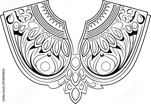 Ornamental Necklace Tattoo Vector Design