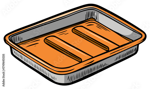 Cartoon Soap Dish Isolated On White Background Simple Bath Tray