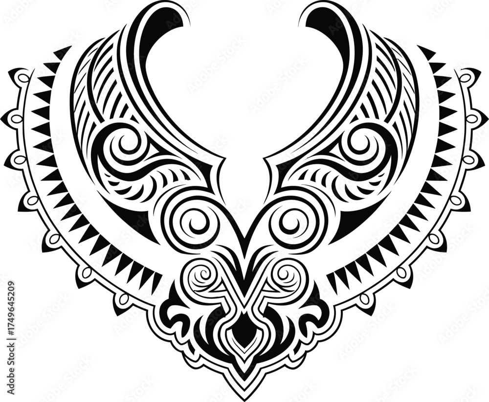 Fototapeta premium Ornamental Necklace Tattoo Vector Design