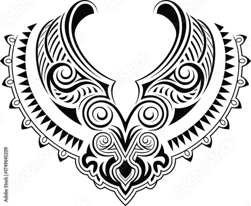 Ornamental Necklace Tattoo Vector Design