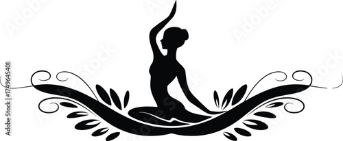 Yoga Pose Silhouette Vector Design