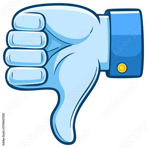 Cartoon hand showing a thumbs down gesture for dislike or disapproval