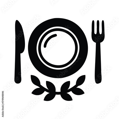 Plate fork knife apple measuring tape laurel diet healthy eating