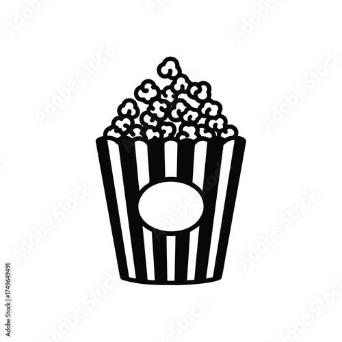 Popcorn bucket with striped pattern snack movie
