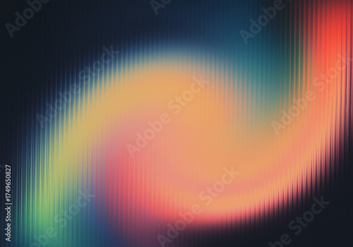 Abstract Spiral with Vertical Lines and Blurry Gradient Mesmerizing Background for Graphic Design