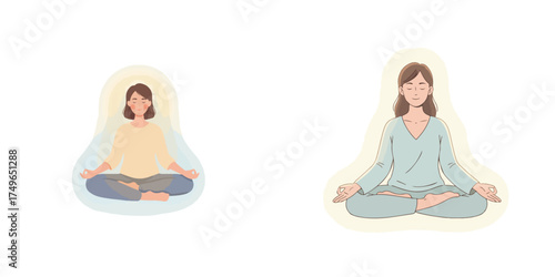 vector designs celebrating World Mental Health Day. illustrations representing emotional balance, mindfulness, self-care. icon, set