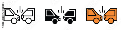Rear end collision icon vector. transport safety and insurance symbol. vector illustration.