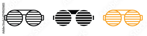 Shutter sunglasses icon vector. vintage party, playful design symbol. vector illustration.