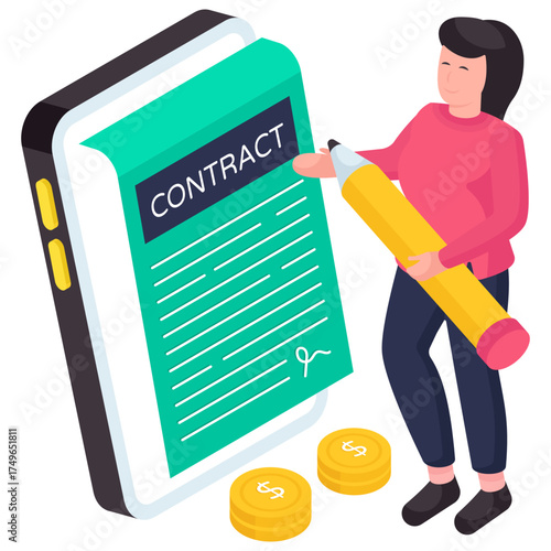Editable design of contract paper