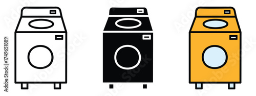 Washing machine icon vector. clean, efficient laundry solutions for home and commercial use symbol. vector illustration.