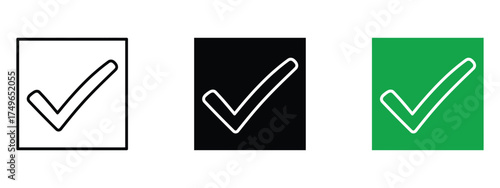 Check Square icon vector. positive confirmation and selection symbol. vector illustration.