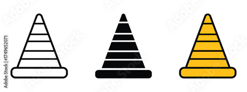 Construction cone liner icon vector. road construction, hazard warning sign symbol. vector illustration.
