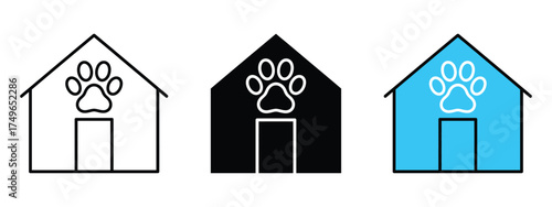 Dog shelter icon vector. love, care, and a safe haven for pets symbol. vector illustration.