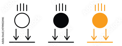 Gravity icon vector. educational resources and scientific presentations about solar energy and optics symbol. vector illustration.
