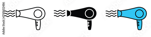 Hair dryer icon vector. hot air styling, beauty and grooming essentials symbol. vector illustration.